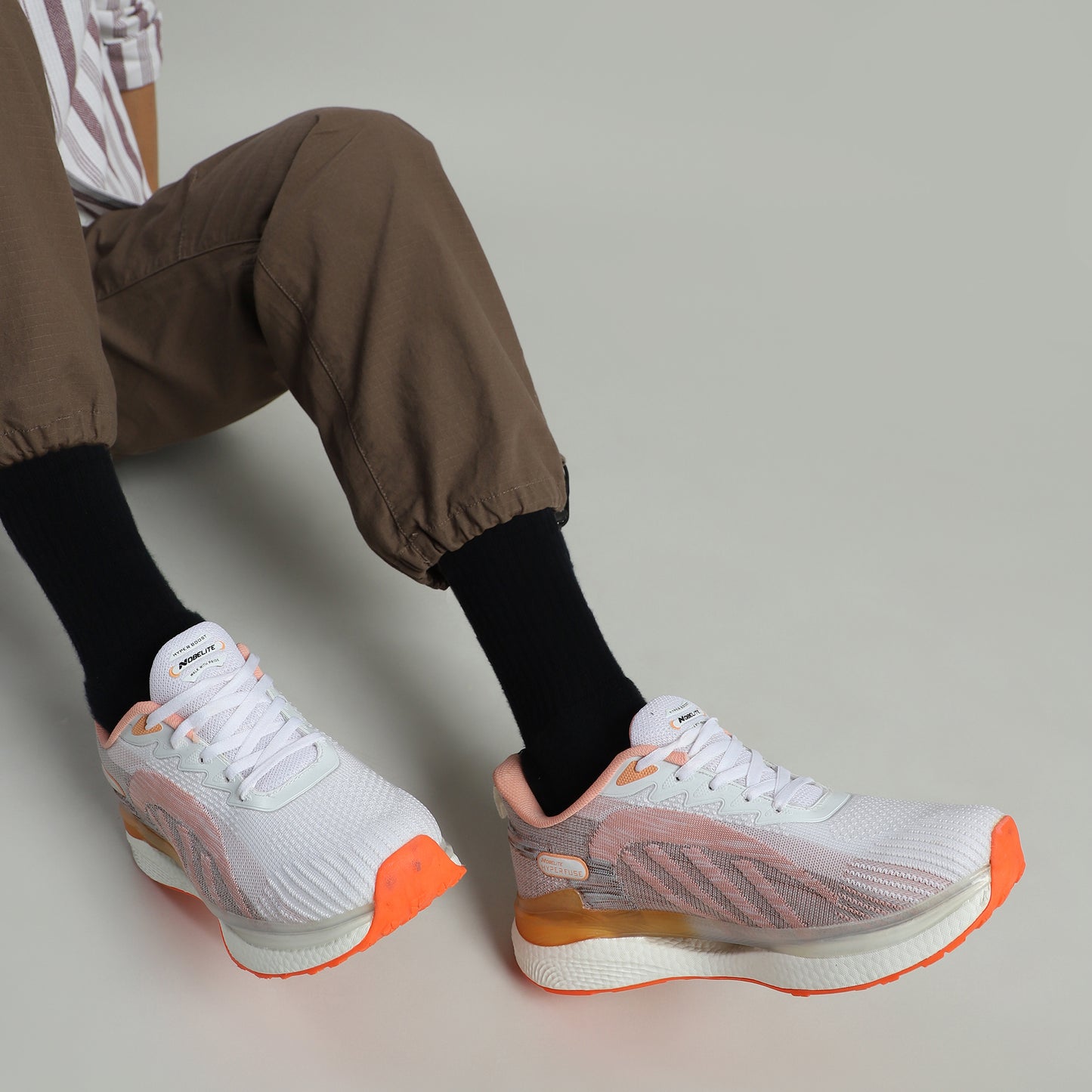 Hype White-Orange - Men Sport Shoes