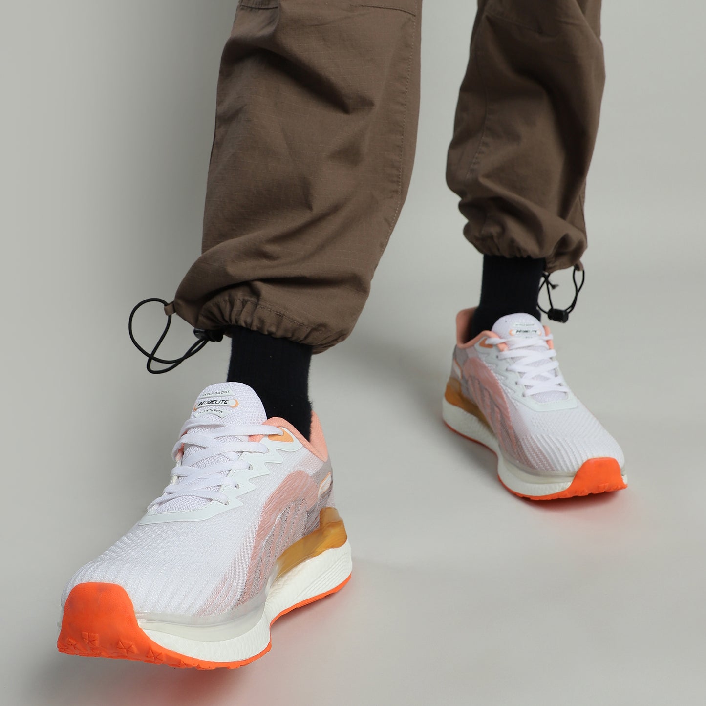 Hype White-Orange - Men Sport Shoes