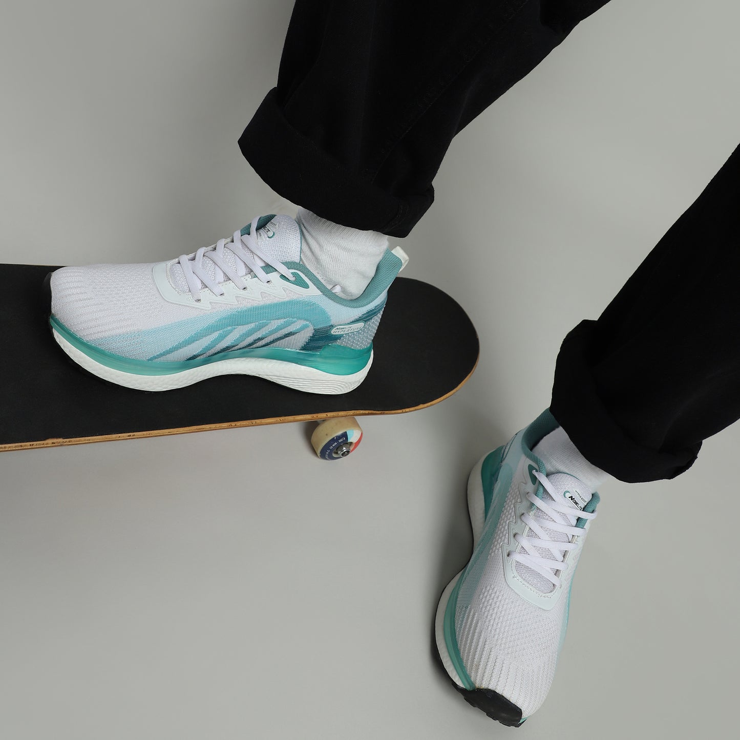 Hype White Sea Green - Men Sport Shoes