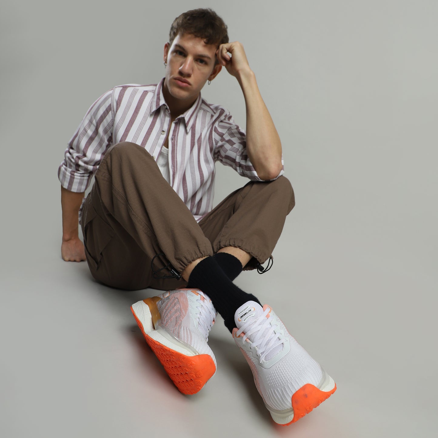 Hype White-Orange - Men Sport Shoes